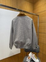 Miu Miu Checkered Patchwork Embroidered Jacket Coat - 图片 2