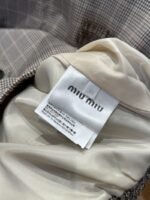 Miu Miu Checkered Patchwork Embroidered Jacket Coat - 图片 9