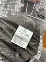 Miu Miu Woven Plaid Hooded Long-Sleeve Jacket - 图片 9