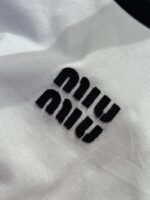 Miu Miu Color-Block Patchwork Embroidered Long-Sleeve T-Shirt - 图片 6