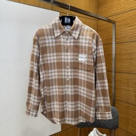 Miu Miu Checkered Embroidered Long-Sleeve Shirt 2