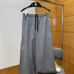 Balenciaga Plaid Drawstring Casual Pants