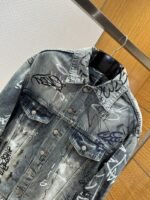 Balenciaga Graffiti-Printed Hand-Painted Washed Denim Jacket - 图片 3