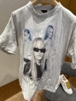 Balenciaga Pleated Portrait Print Short-Sleeve T-Shirt - 图片 4