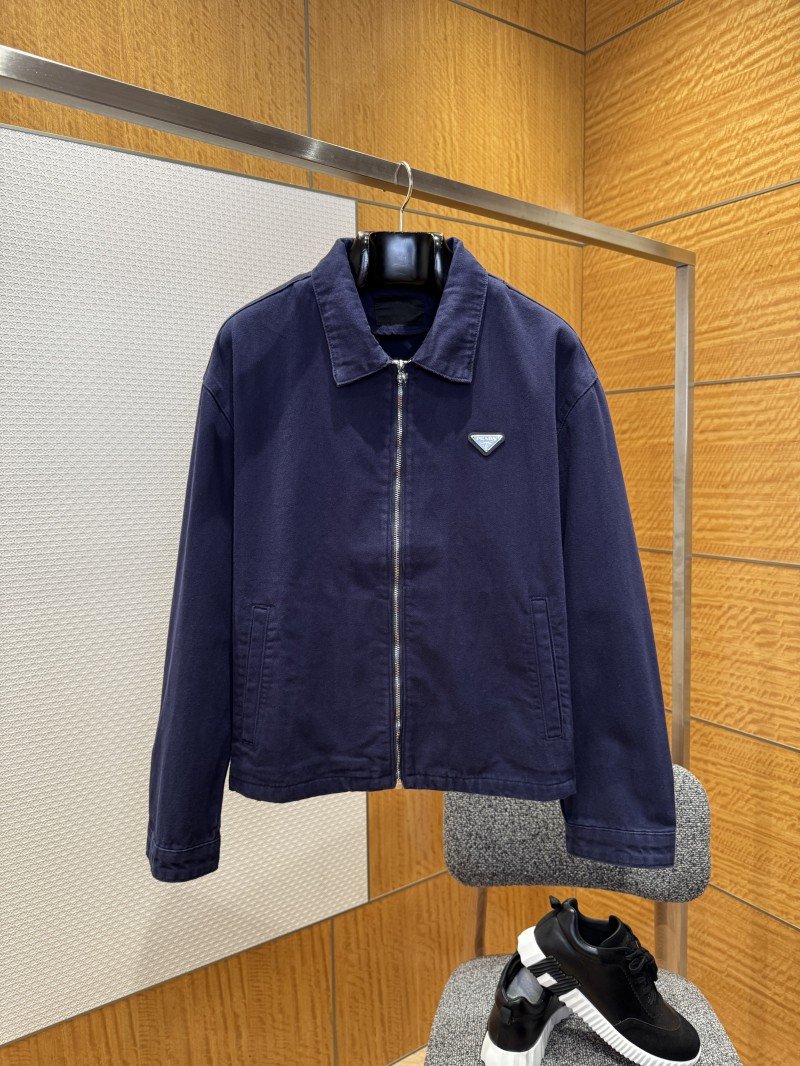 wsxc1764896584088_0.jpg Prada Triangular Logo Distressed Denim Jacket - 图片 1