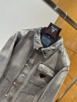 Prada Solid Color Single-Breasted Casual Denim Jacket - 图片 3