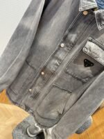 Prada Solid Color Single-Breasted Casual Denim Jacket - 图片 4