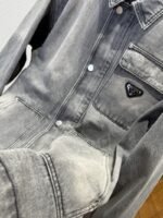 Prada Solid Color Single-Breasted Casual Denim Jacket - 图片 5