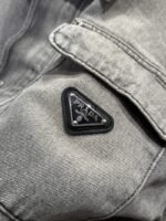 Prada Solid Color Single-Breasted Casual Denim Jacket - 图片 6