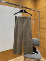 Prada Wide-Leg Twill Casual Pants