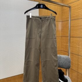 Prada Wide-Leg Twill Casual Pants