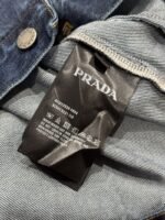 Prada Washed Zipper Long-Sleeve Denim Jacket Coat - 图片 9