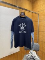 Prada Plaid Patchwork Long Sleeve
