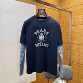 Prada Plaid Patchwork Long Sleeve