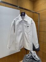 Prada Triangle Logo Zipper Jacket Coat
