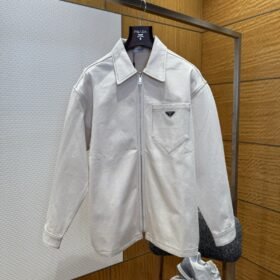 Prada Triangle Logo Zipper Jacket Coat