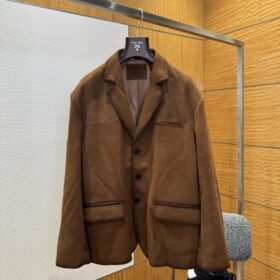 Prada Vintage Distressed Old Money Style Sheepskin Jacket