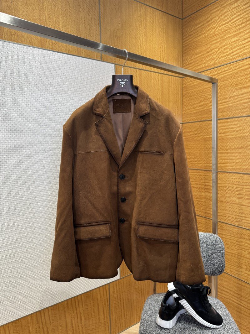wsxc1764903148450_0.jpg Prada Vintage Distressed Old Money Style Sheepskin Jacket - 图片 1