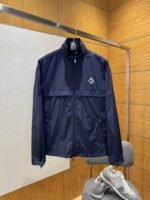 Dior Embroidered Solid Color Zipper Jacket
