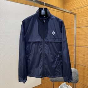 Dior Embroidered Solid Color Zipper Jacket