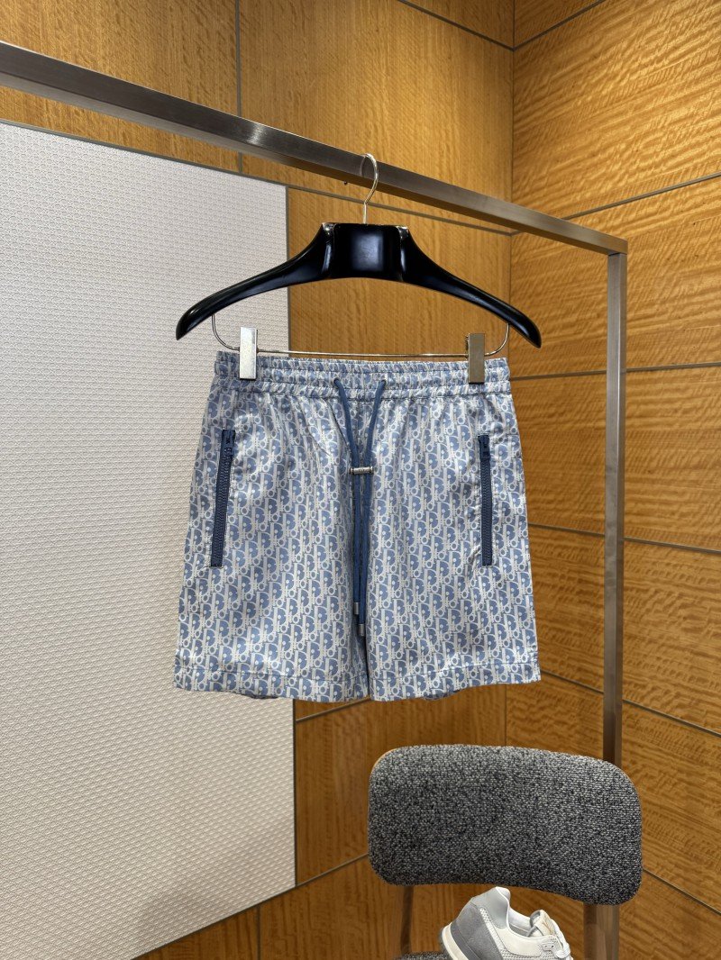 wsxc1764990784397_0.jpg Dior Blue Taffeta Jacquard Shorts - 图片 1
