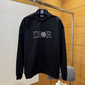 Dior Micro Logo Print Crew Neck Long Sleeve Sweatshirt