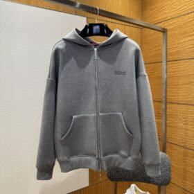 Gucci Solid Color Letter Embroidered Hooded Sweatshirt