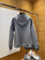 Gucci Solid Color Letter Embroidered Hooded Sweatshirt - 图片 2