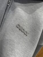 Gucci Solid Color Letter Embroidered Hooded Sweatshirt - 图片 6
