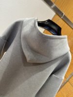 Gucci Solid Color Letter Embroidered Hooded Sweatshirt - 图片 8