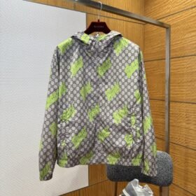 Gucci Woven Hooded Long-Sleeve Jacket