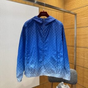 Gucci Woven Gradient Print Hooded Long-Sleeve Jacket