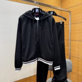 Gucci Color-Block Striped Embossed Hooded Sweatsuit