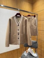 Gucci Logo Embroidered Collarless Casual Set