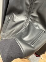 Gucci Logo Embroidered Leather Jacket Coat - 图片 5