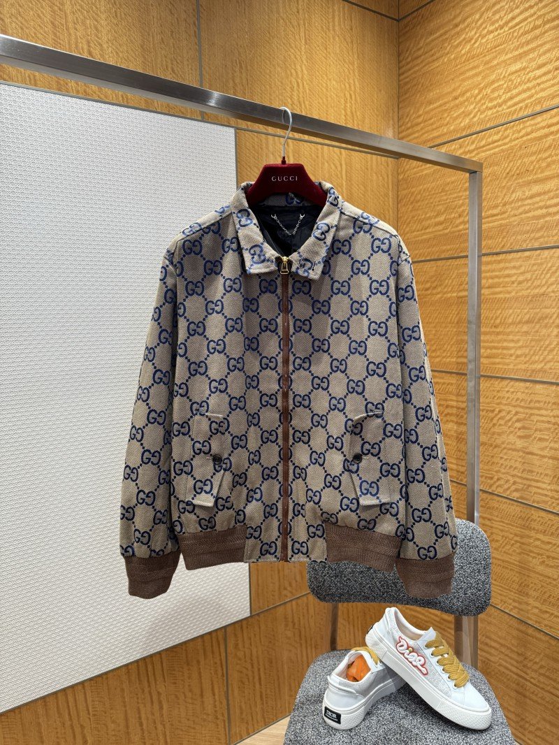 wsxc1765158912533_0.jpg Gucci Double G Jacquard Stand Collar Jacket Coat - 图片 1