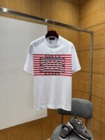 Gucci Color-Block Striped Letter Print Short-Sleeve T-Shirt