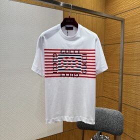 Gucci Color-Block Striped Letter Print Short-Sleeve T-Shirt