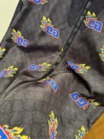 Gucci Double G Flame Pattern All-Over Print Patchwork Jacket - 图片 5