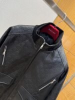 Gucci Patchwork Embossed Leather Jacket Coat - 图片 3