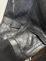 Gucci Patchwork Embossed Leather Jacket Coat - 图片 5