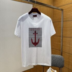 Gucci Printed Knit Cotton Crew Neck Short-Sleeve T-Shirt