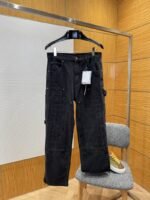 LV Washed Embossed Denim Trousers