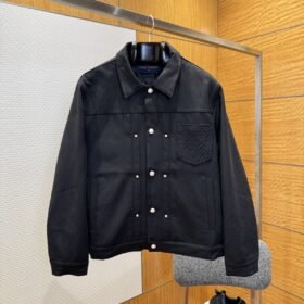 LV Suede Embossed Jacket Coat 2