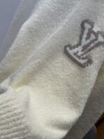 LV Solid Color Letter Logo Knit Sweater - 图片 5
