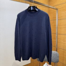 LV Embroidered Crew Neck Long Sleeve Sweater