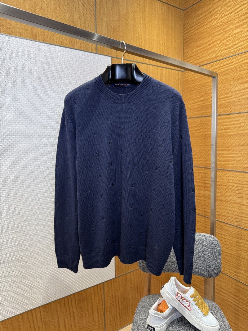 wsxc1765164158873_0.jpg LV Embroidered Crew Neck Long Sleeve Sweater - 图片 1