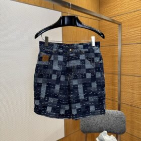 LV Checkered Denim Shorts