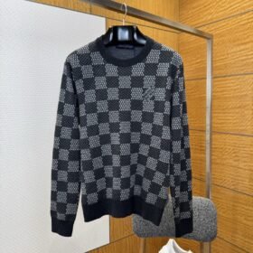 LV Checkered Jacquard Crewneck Sweater