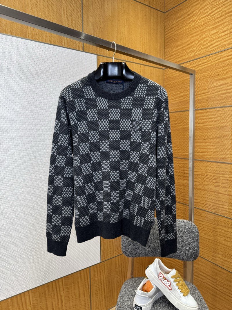 wsxc1765243331749_0.jpg LV Checkered Jacquard Crewneck Sweater - 图片 1
